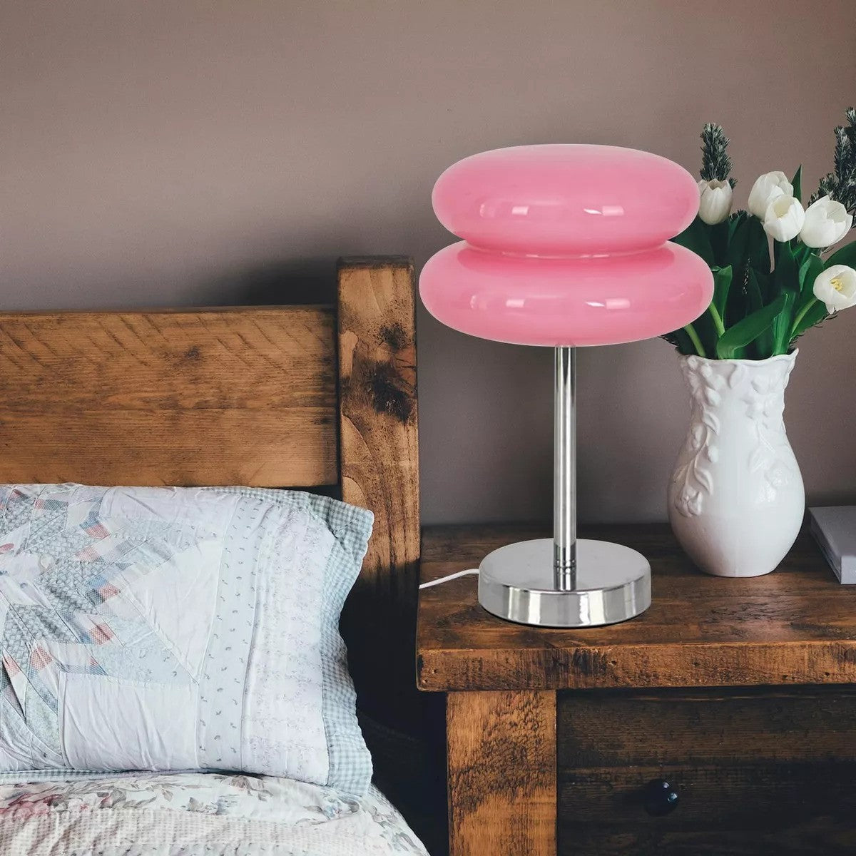 Josie Cream Glass Bauhaus Style Table Lamp