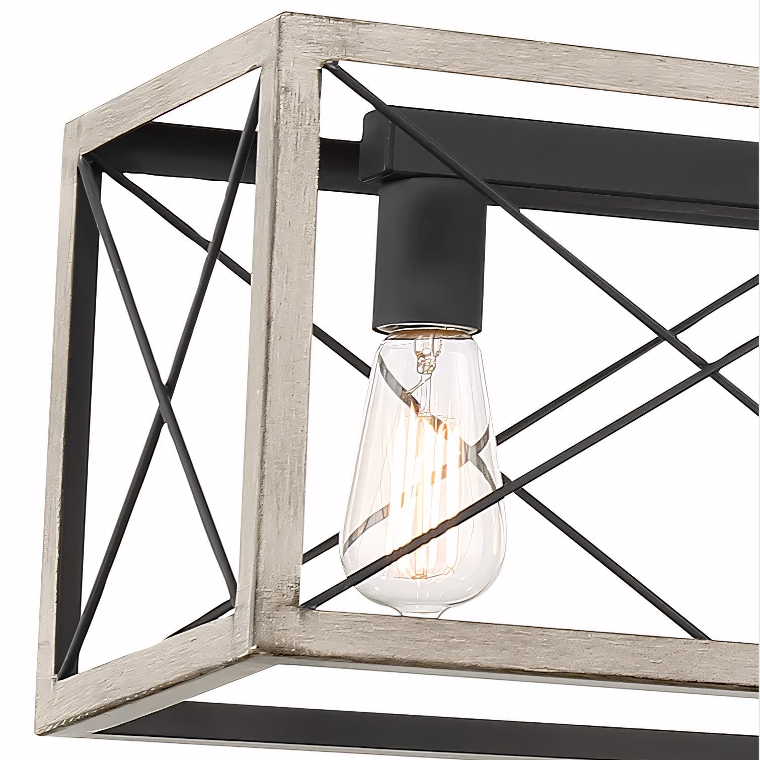 Wrylor Farmhouse 7 Light Steel Rectangle Chandelier