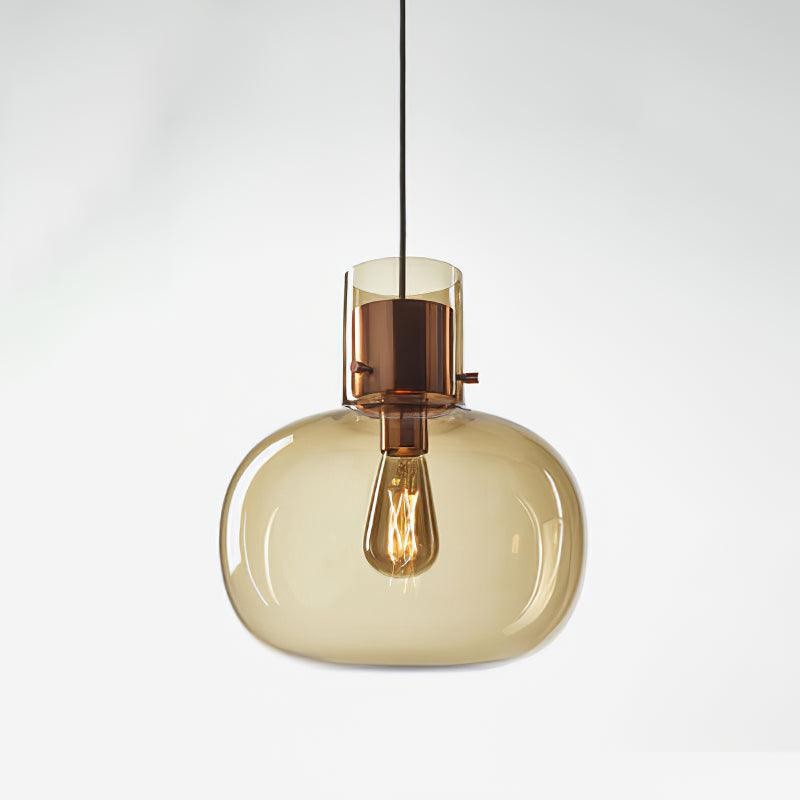 Dravon Minimalist Amber Glass Bottle Pendant Light
