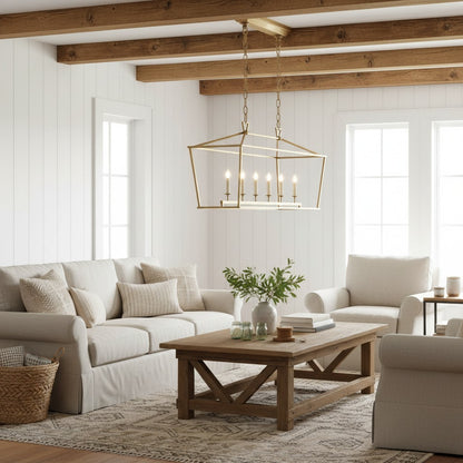 Aria Farmhouse Wrought Iron Lantern Chandelier Light