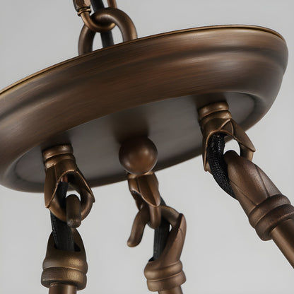 Yasmin Antique Brass Wagon Wheel Chandelier