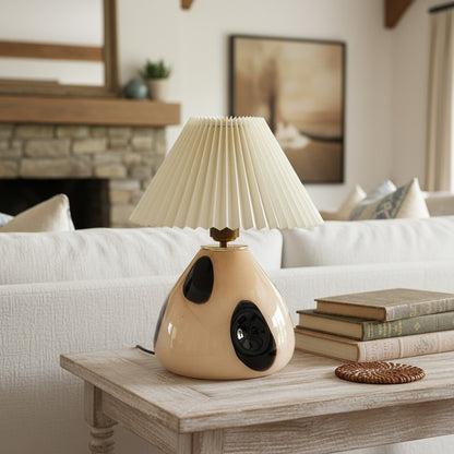 Solivian Vintage Pleated Cavolo Ceramic Table Lamp