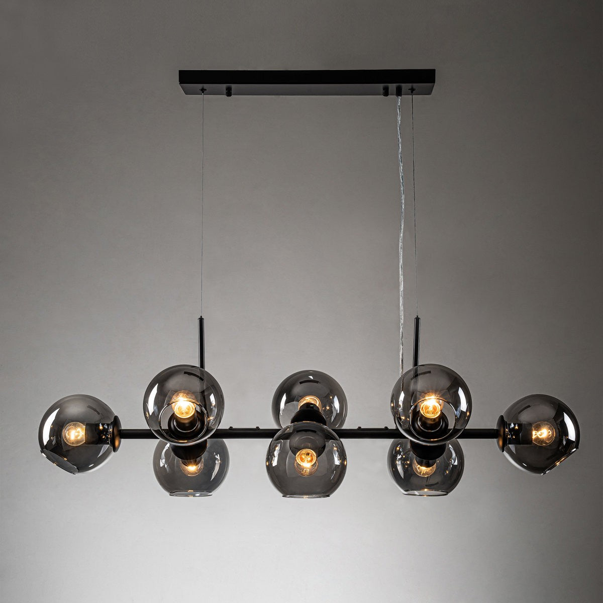 Malley Modern 8-Light Black Globe Glass Chandelier