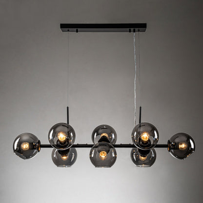 Malley Modern 8-Light Black Globe Glass Chandelier