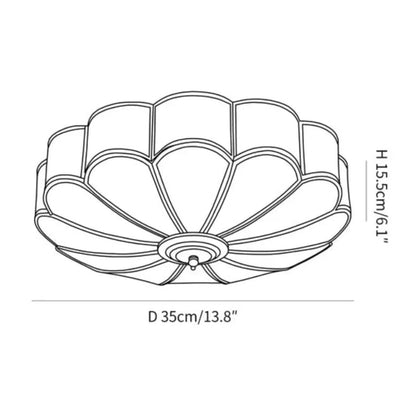 Eldor Gold Flower Shape Glass Recessed Ceiling Light