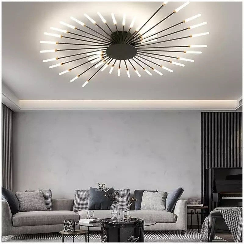 Pranika Modern Sputnik LED Fireworks Semi Flush Mount Ceiling Light