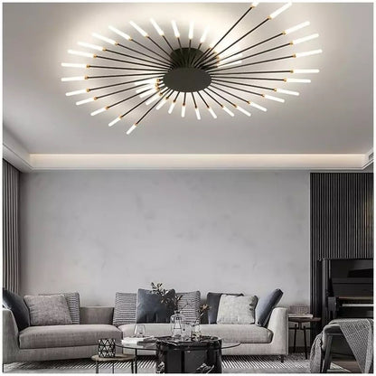 Pranika Modern Sputnik LED Fireworks Semi Flush Mount Ceiling Light