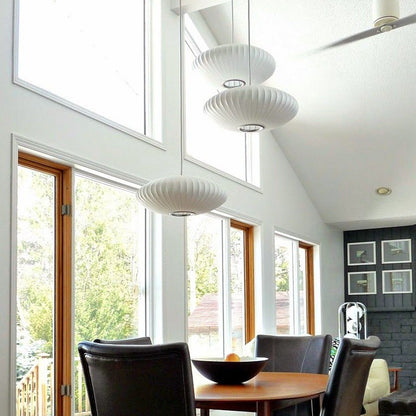Leocadia White Saucer Nelson Bubble Pendant Light