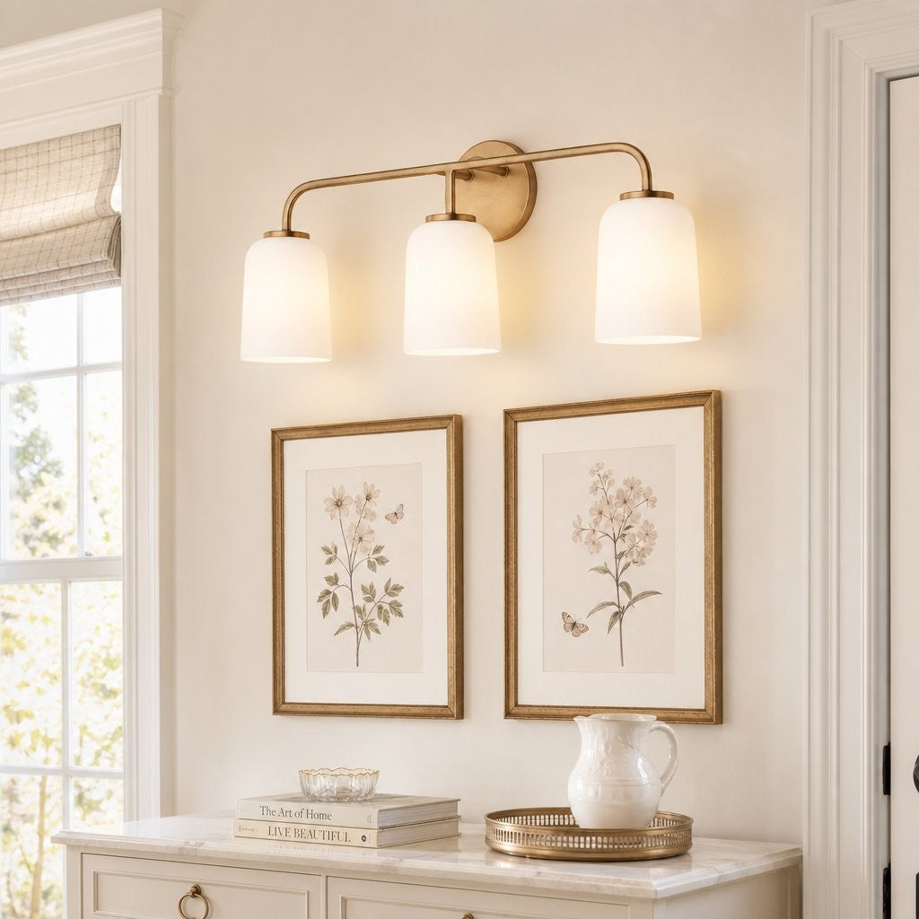 Bransen Modern Milk Glass 2/3-Light Vanity Wall Sconce