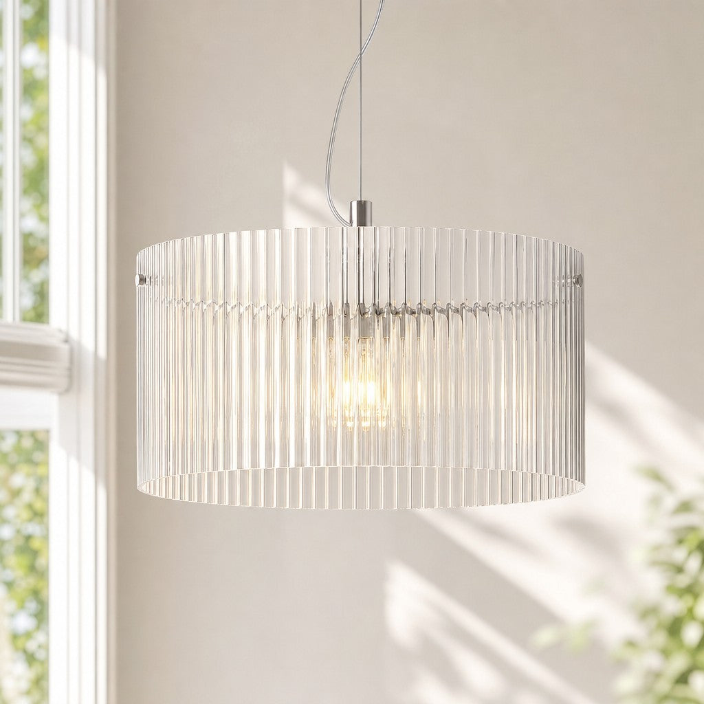 Erisen Farmhouse Ribbed Glass Pendant Light