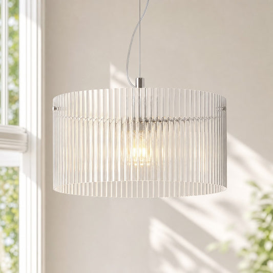 Erisen Farmhouse Ribbed Glass Pendant Light