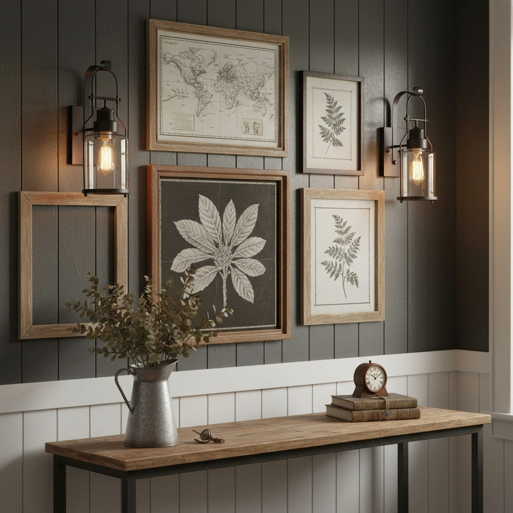 Bureau Industrial Antique Iron Glass Jar Wall Sconce