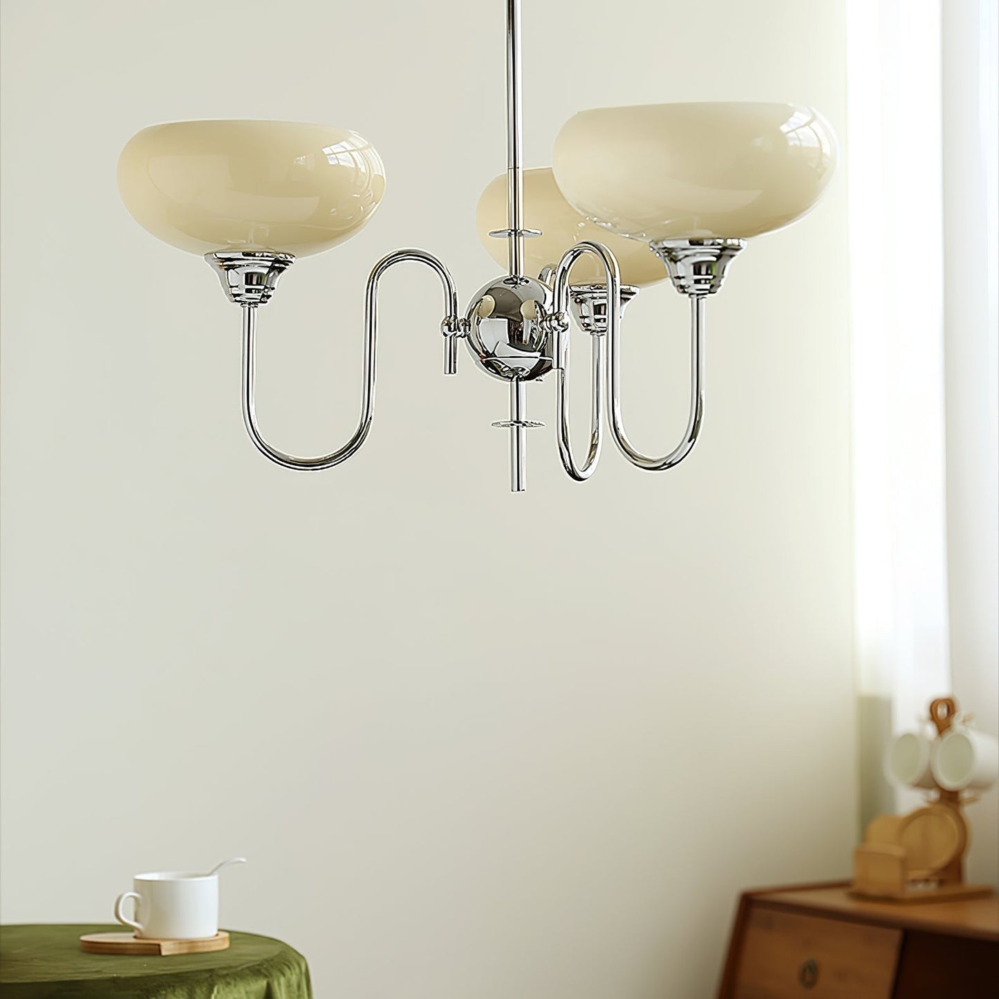 Luna Cream White Bubble Glass Chandelier