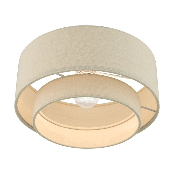 Isla Modern Drum Linen Blend Semi Flush Mount