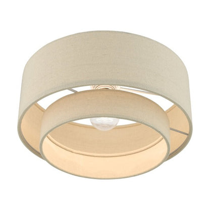 Isla Modern Drum Linen Blend Semi Flush Mount