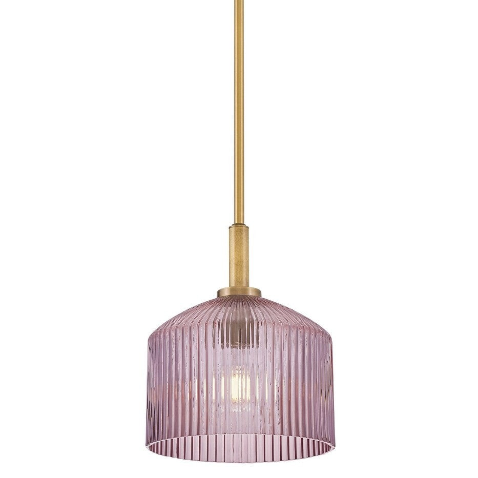 Hesper Farmhouse Ribbed Glass Pendant Light