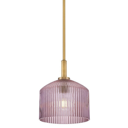 Hesper Farmhouse Ribbed Glass Pendant Light