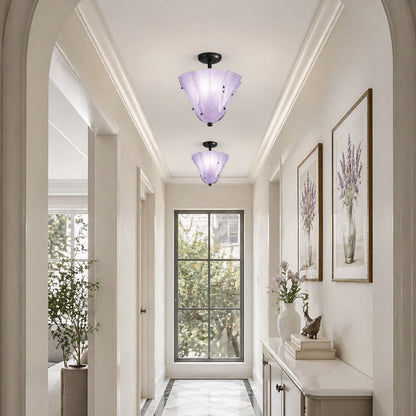 Catalina Contemporary Colored Glass Petal Fazzo Ceiling Light