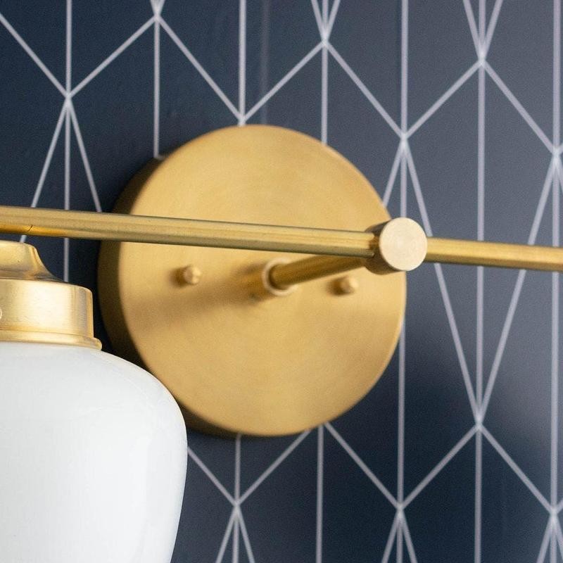 Makhai 2 Lights Farmhouse White Globes Vanity Wall Light