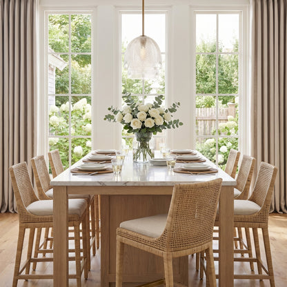 Danica Mid-Century  Glass Leaf Round Pendant Light