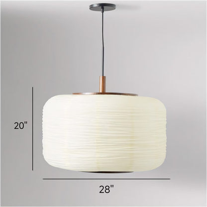 Drath Wabi Sabi Ribbed Paper Lantern Pendant Light