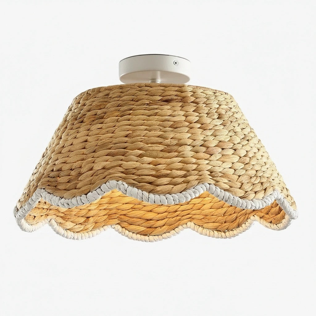 Thaloriel Farmhouse Rattan Flower Ceiling Light