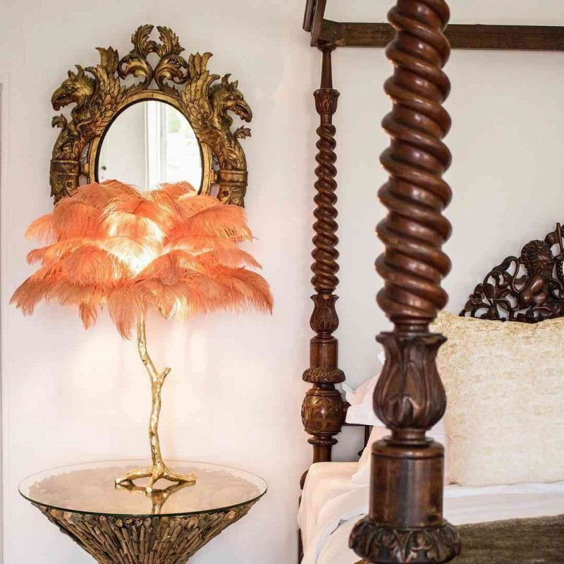 Marco Ostrich Feather Table Lamp