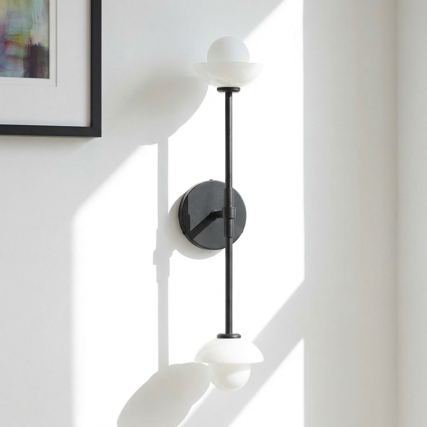 Brianna Farmhouse Alabaster Double Globe Sconce
