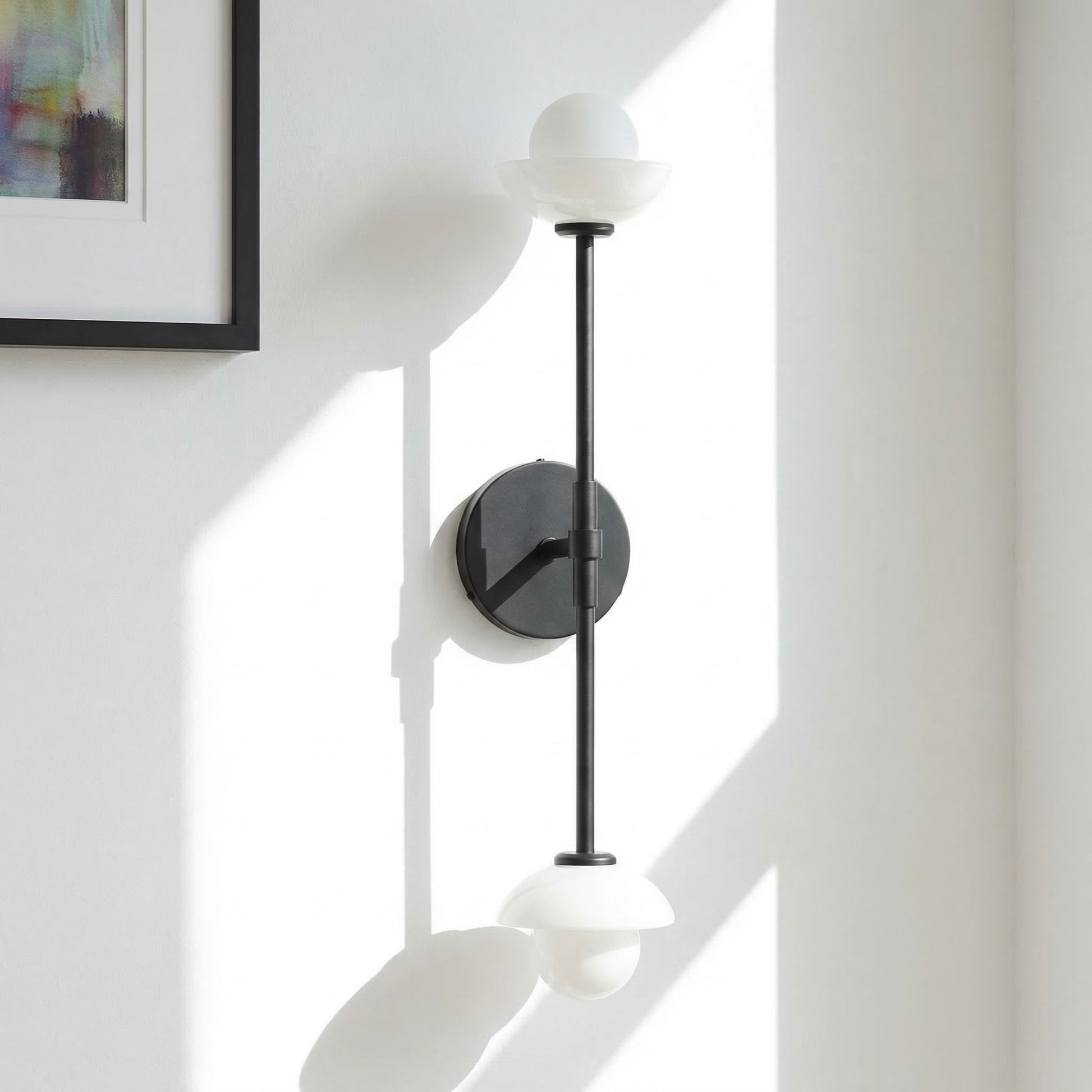 Brianna Farmhouse Alabaster Double Globe Sconce