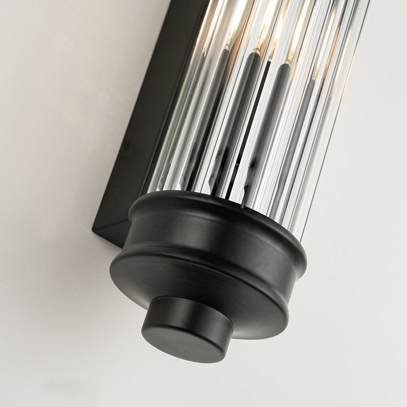 Raelin Retro Cylindrical Ribbed Glass Sconce