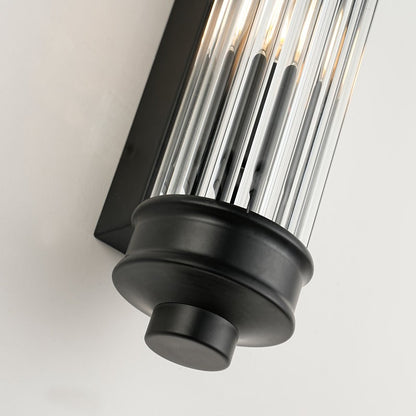 Raelin Retro Cylindrical Ribbed Glass Sconce