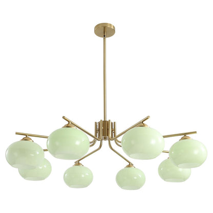 Kairox Mid Century Bauhaus Large Glass Globe Sputnik Chandelier