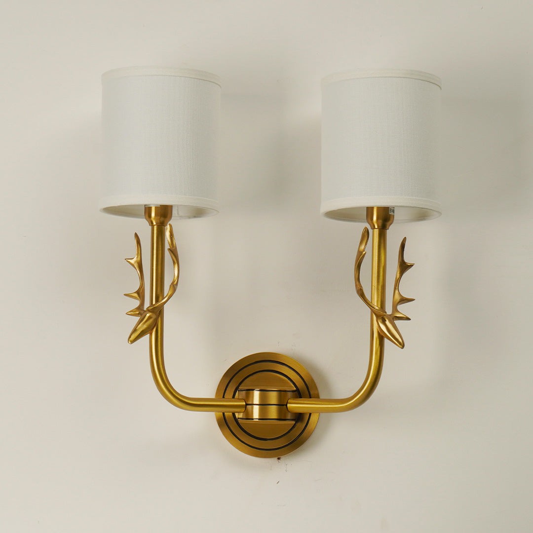 Akshara Farmhouse Brass Deer Head Wall Light
