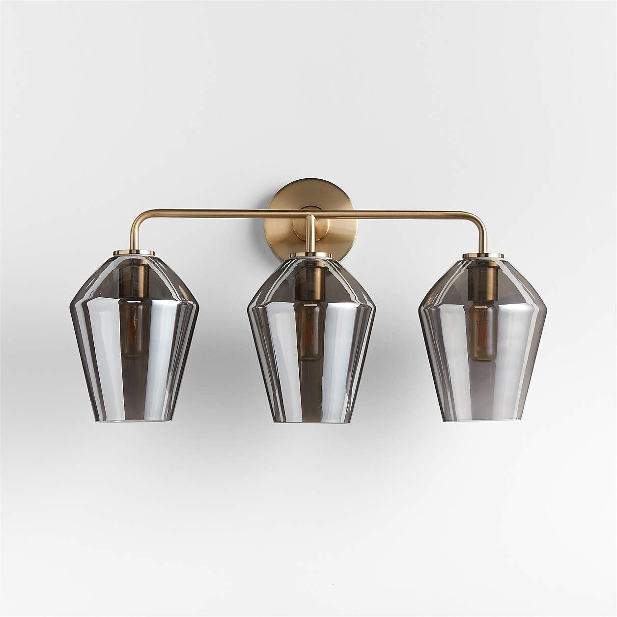 Konig Minimalist 3-Light Brass Glass Wall Light