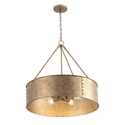 Bradley Industrial Distressed Metal Drum Shade Chandelier