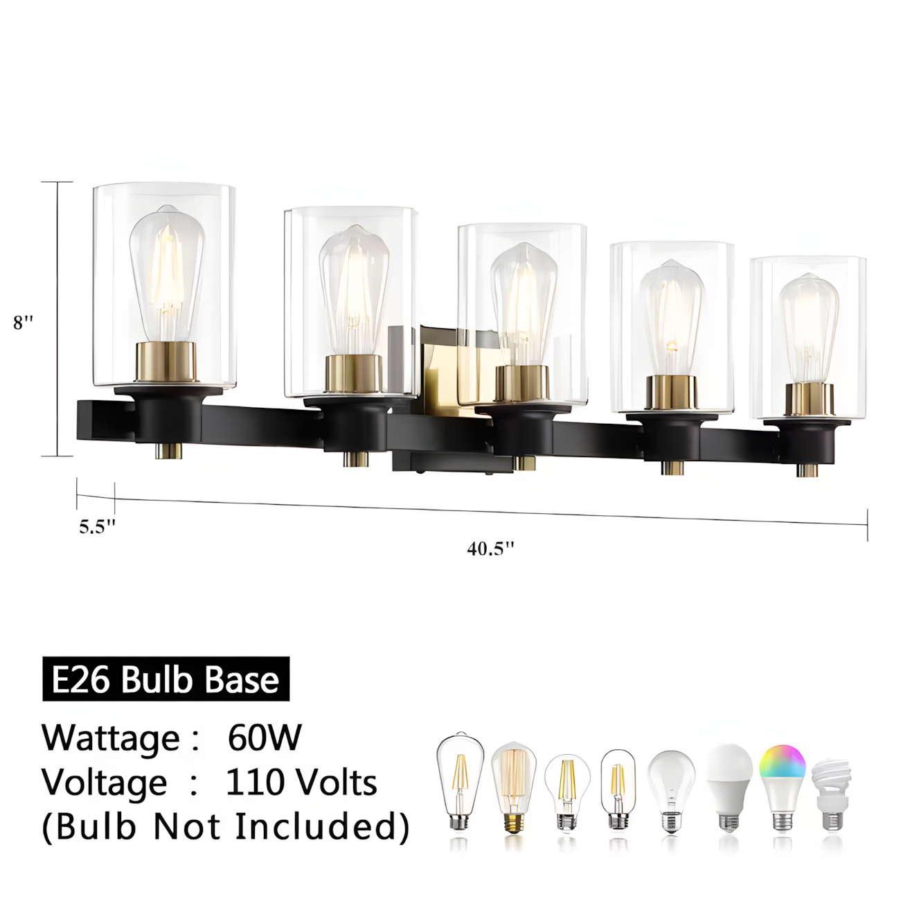 Dyril Modern Matte Black Cylinder Glass Sconce