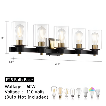 Dyril Modern Matte Black Cylinder Glass Sconce