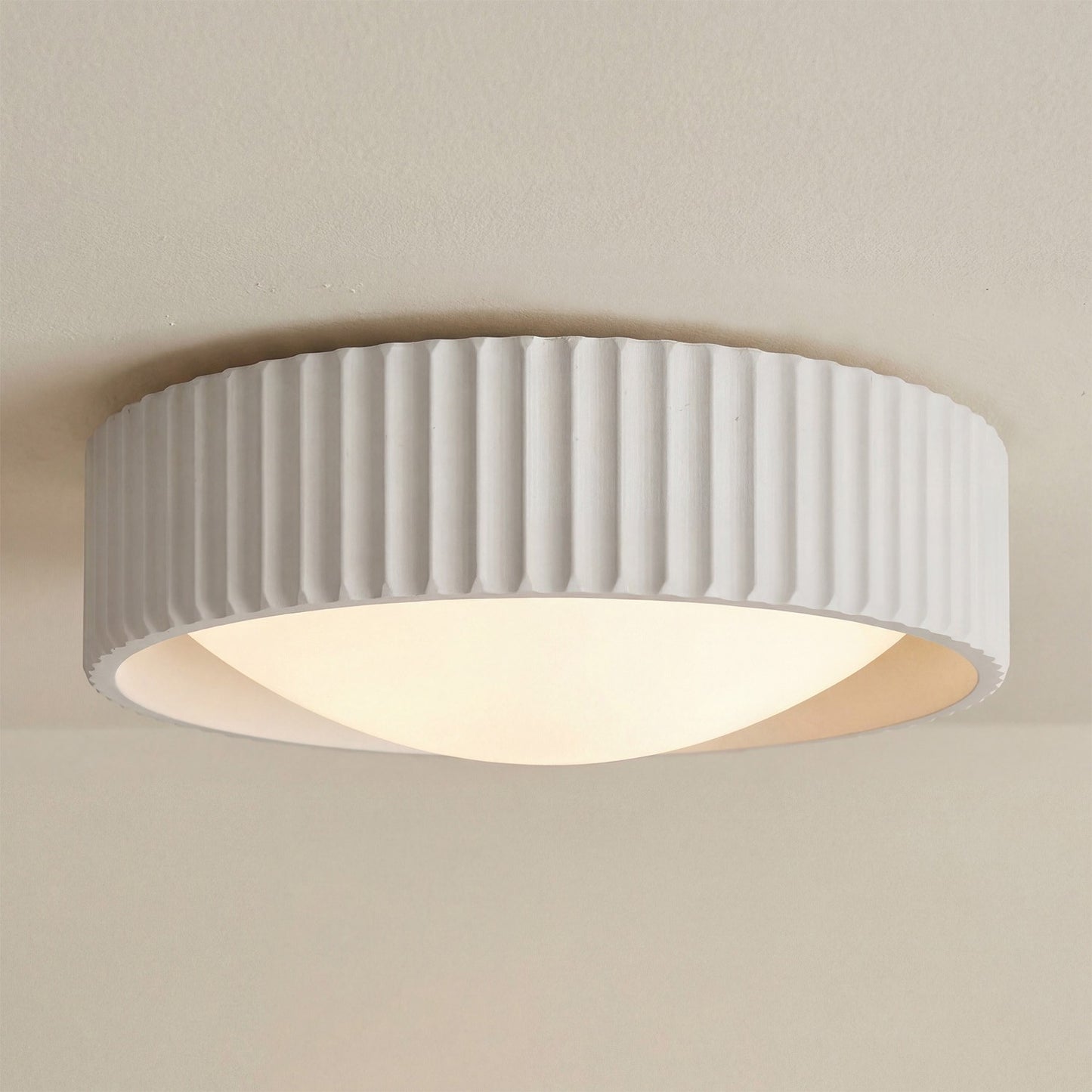 Arnold ‎Minimalist Round Led Fluted Concrete Ceiling Light