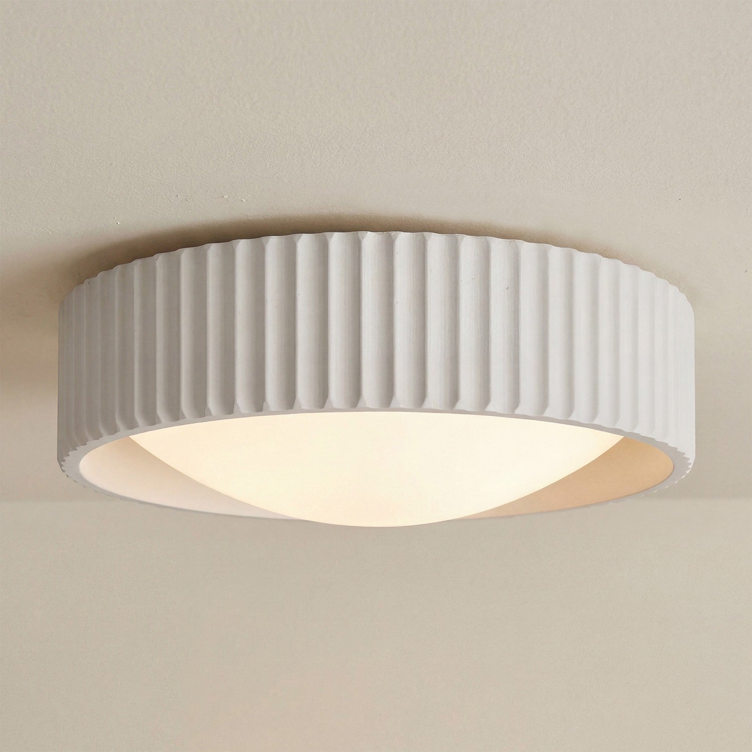 Arnold ‎Minimalist Round Led Fluted Concrete Ceiling Light