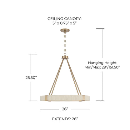 Yrynth Minimalist Matte Brass Wagon Wheel Chandelier