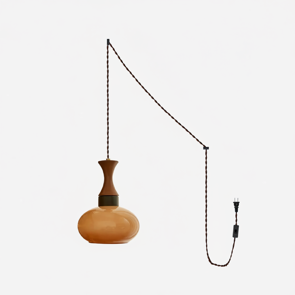Nyxaris Vintage Bauhaus Round Glass Pendant Light