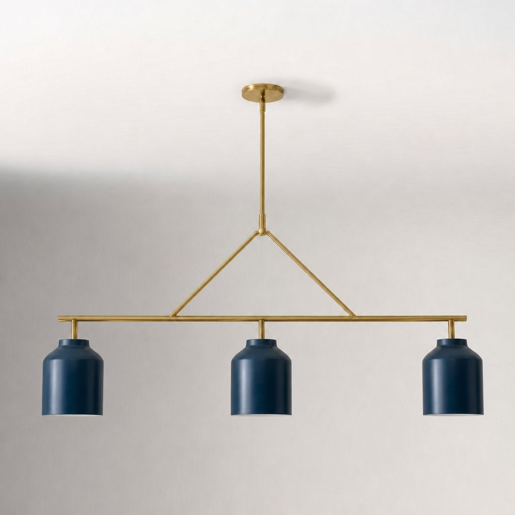 Drilon Elegant Brass Cylinder Shade 3-Light Chandelier