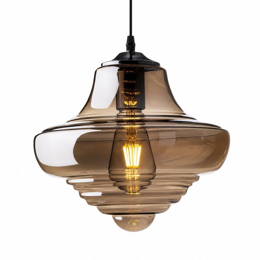 Helix Modern Glass Spool Pendant Light