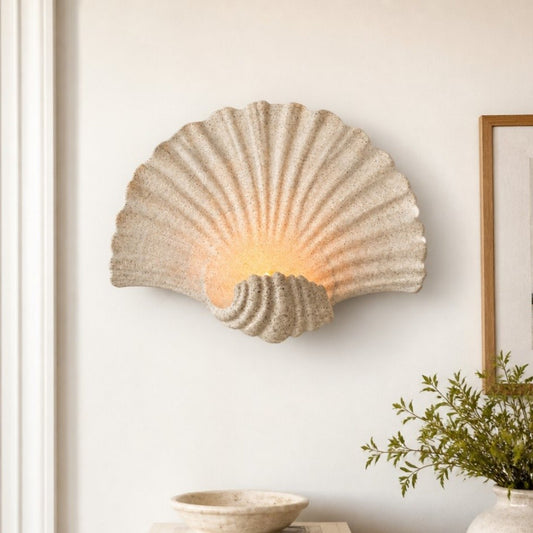 Coralie Vintage Natural Sandstone Shell Wall Lamp