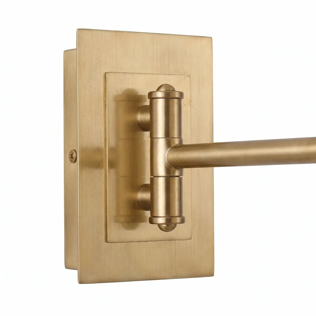 Aura Elegant Brass Swing Arm Porcelain Wall Sconce