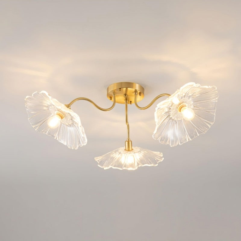 Pranavi Lotus Leaf Glass Ceiling Light