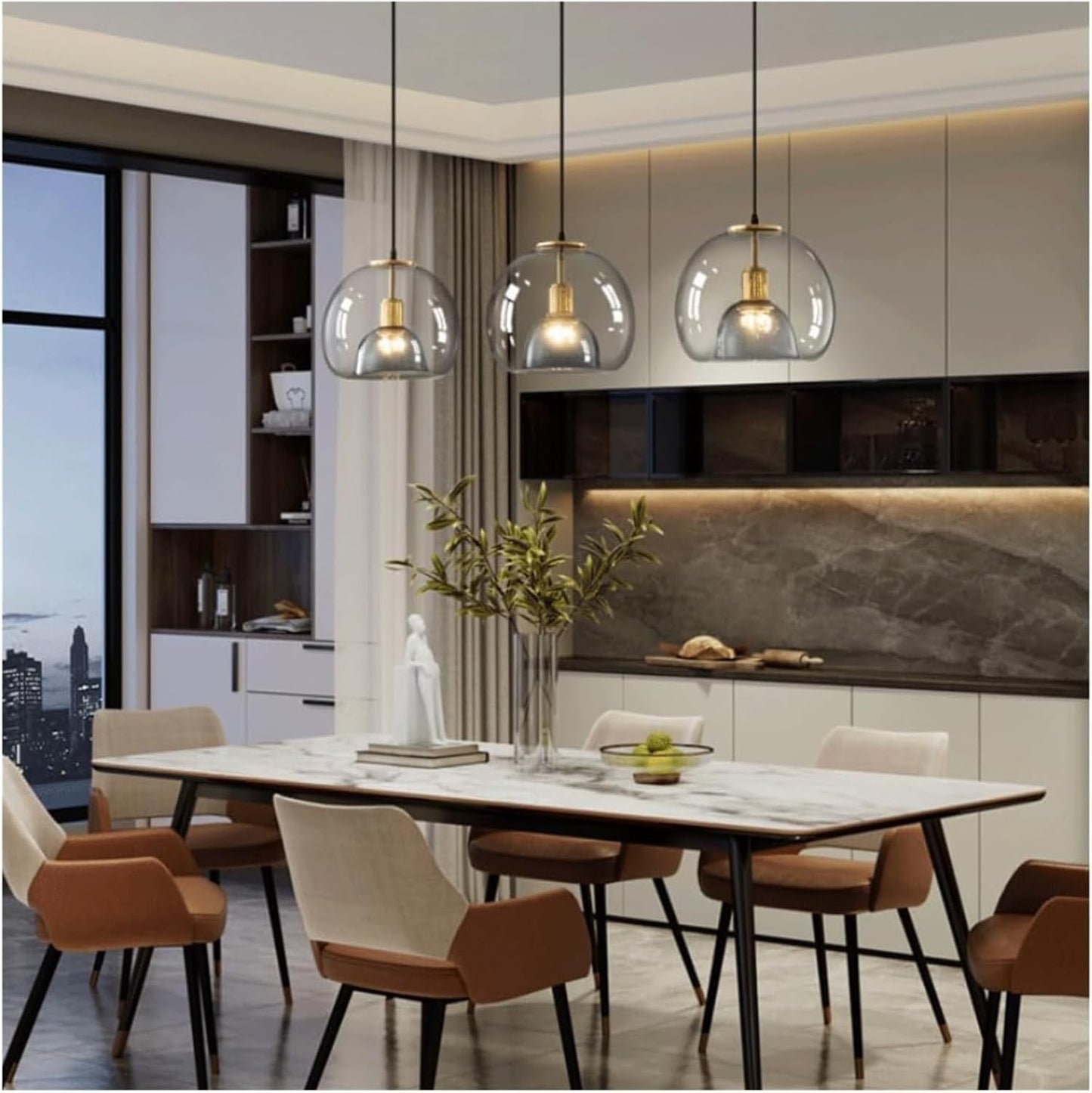Priya Farmhouse Glass Kitchen Ceiling/Pendant Lighting