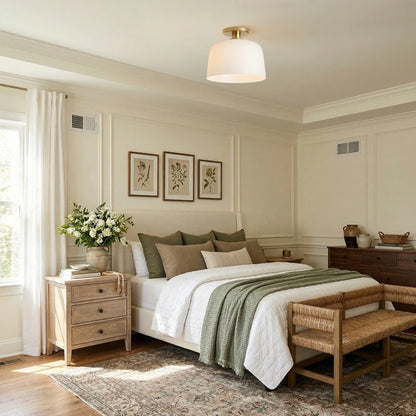 Hannahlee ‎Minimalist Glass Semi Flush Mount Ceiling Light