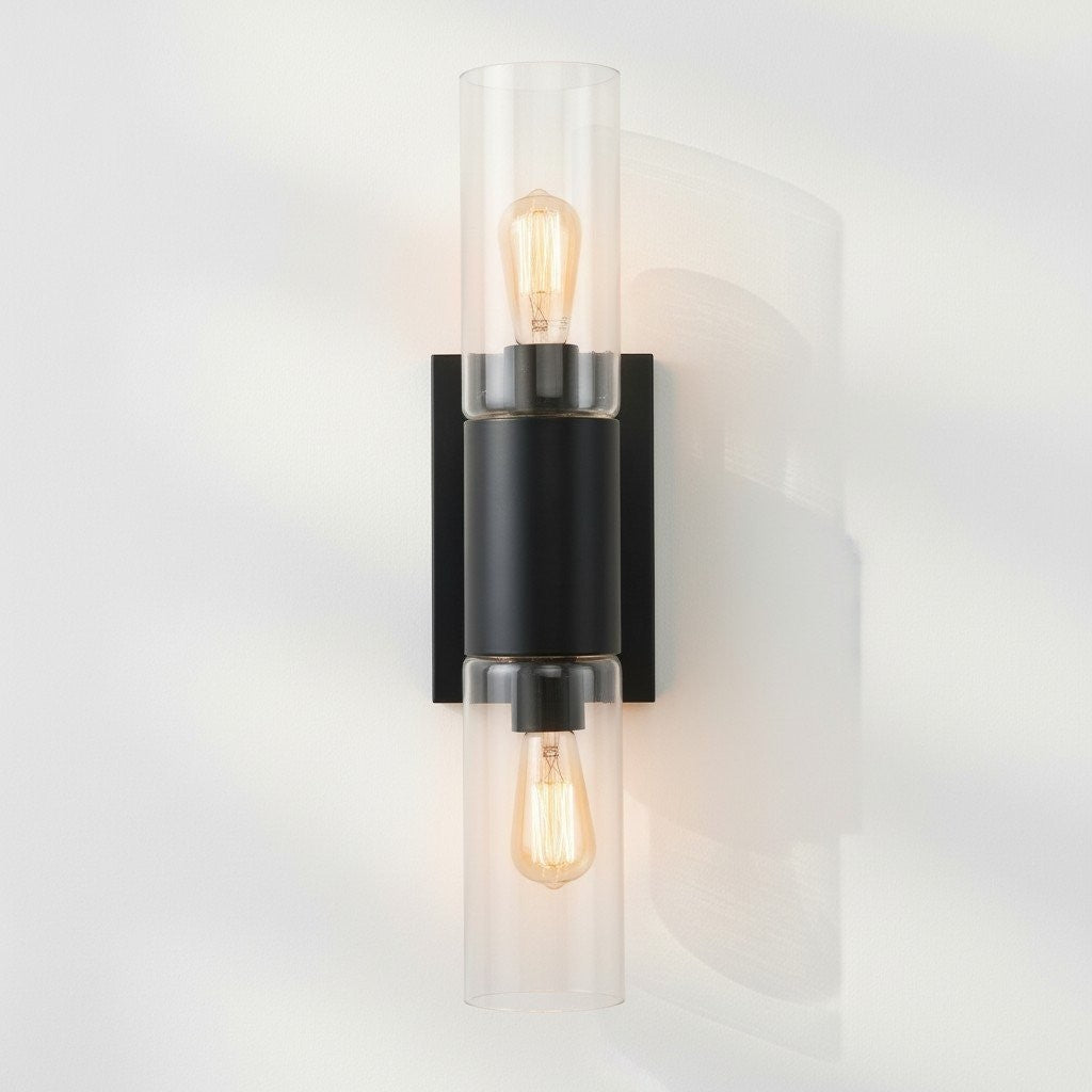 Zeylen Frances Water Ripple Glass Double Tube Sconce