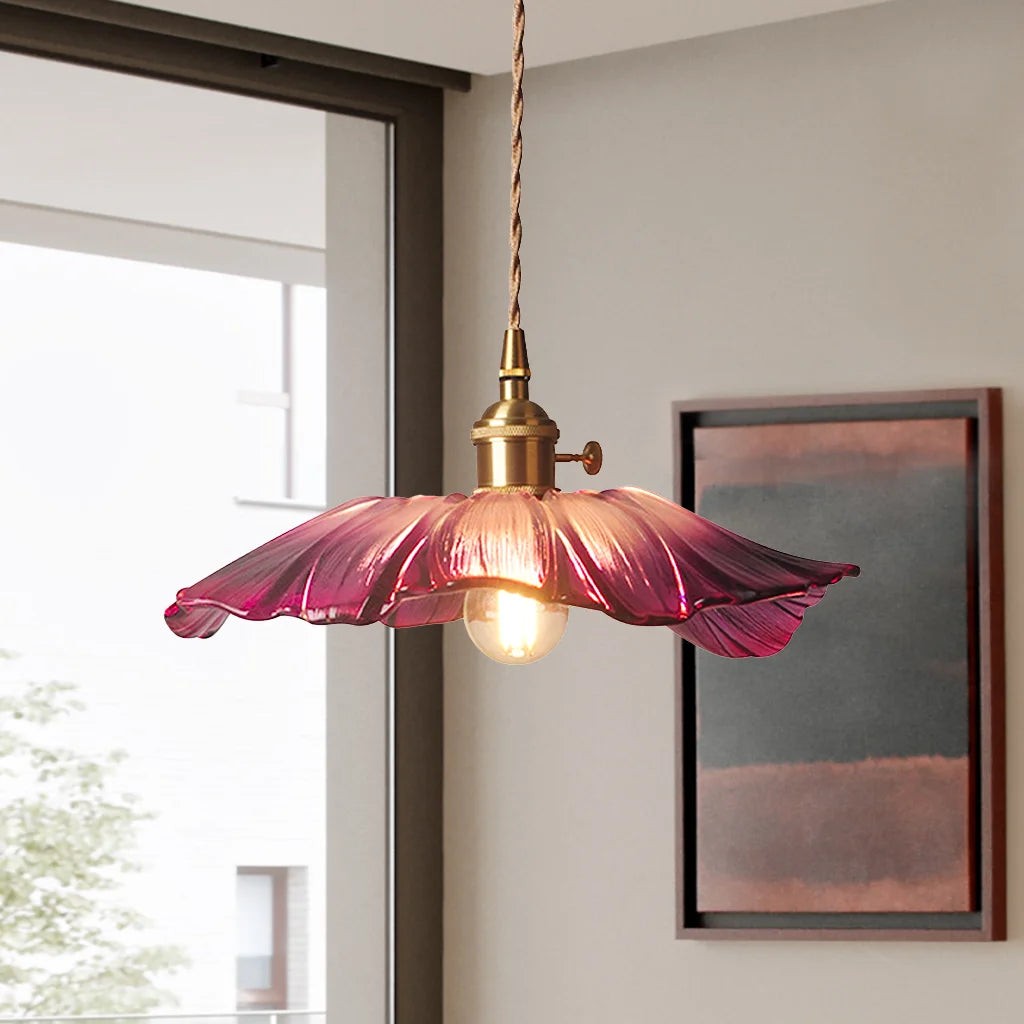 Callista Retro Lotus Creative Glass Pendant Light